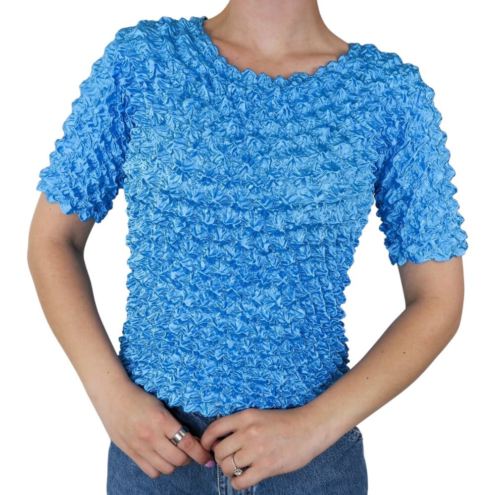 Vintage 90s Blue Bubble Popcorn Shirt